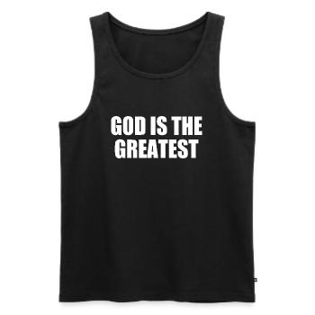 god is the greatest - Männer Premium Bio Tank Top - Schwarz - Vorne - AI Model Male 178 light (178cm)