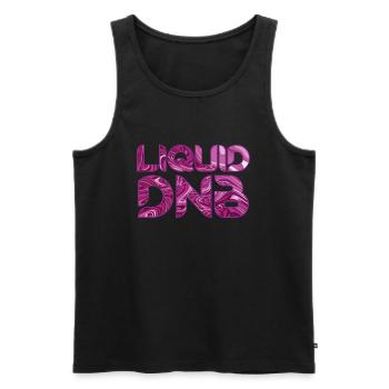 Flüssige DNB-| Drum und Bass lila Wirbel Muster - Männer Premium Bio Tank Top - Schwarz - Vorne - AI Model Male 178 light (178cm)
