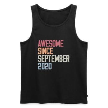 Bogosse born in September 2020 birthday gift - Men's Premium Organic Tank Top - black - Front - Michal (187cm)