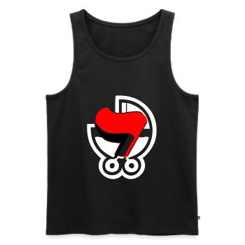 ANTIFA - Männer Premium Bio Tank Top - Schwarz - Vorne - Michal (187cm)