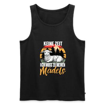 Schaf Landwirt Geschenk - Männer Premium Bio Tank Top - Schwarz - Vorne - Michal (187cm)