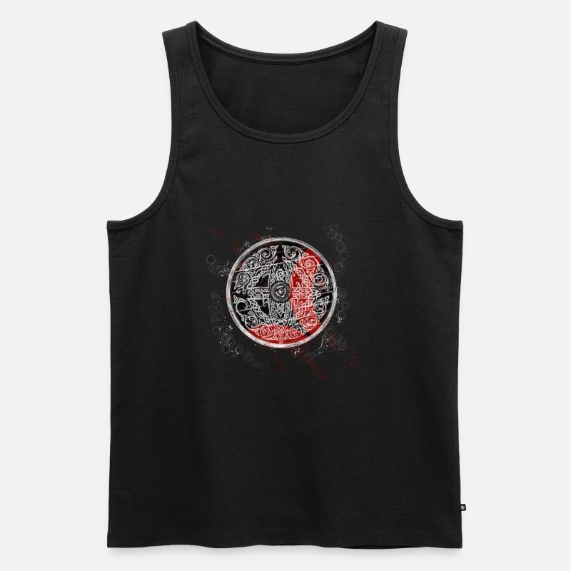 Round Shield - Männer Premium Bio Tank Top - Schwarz