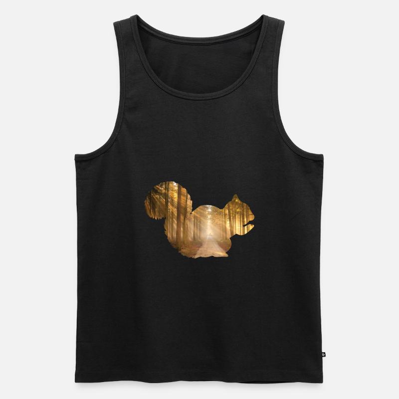 Eichhörnchen Wald - Männer Premium Bio Tank Top - Schwarz