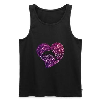 Dolphin heart - Men's Premium Organic Tank Top - black - Front - Michal (187cm)