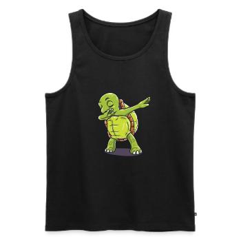 Funny dabbing turtle design perfect gift for men - Men's Premium Organic Tank Top - black - Front - Michal (187cm)