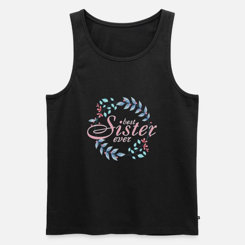 Beste Schwester - Männer Premium Bio Tank Top - Schwarz