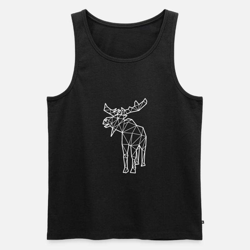 Elch Polygon - Männer Premium Bio Tank Top - Schwarz