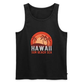 Hawaii - Männer Premium Bio Tank Top - Schwarz - Vorne - Michal (187cm)