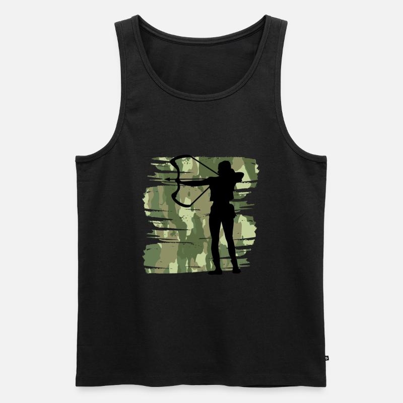 Bogenschützin - Männer Premium Bio Tank Top - Schwarz