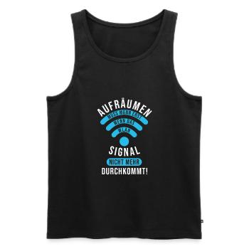 Wlan Lustiger Spruch - Männer Premium Bio Tank Top - Schwarz - Vorne - Michal (187cm)