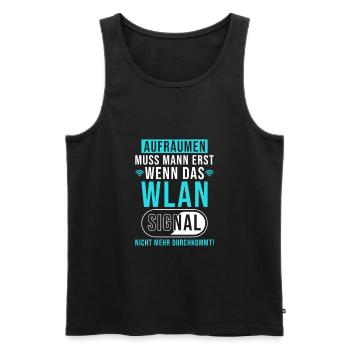 Wlan Lustiger Spruch - Männer Premium Bio Tank Top - Schwarz - Vorne - Michal (187cm)