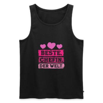 Beste Chefin der Welt - Männer Premium Bio Tank Top - Schwarz - Vorne - AI Model Male 178 light (178cm)
