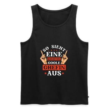 Chefin - so sieht eine coole Chefin aus - Männer Premium Bio Tank Top - Schwarz - Vorne - Michal (187cm)