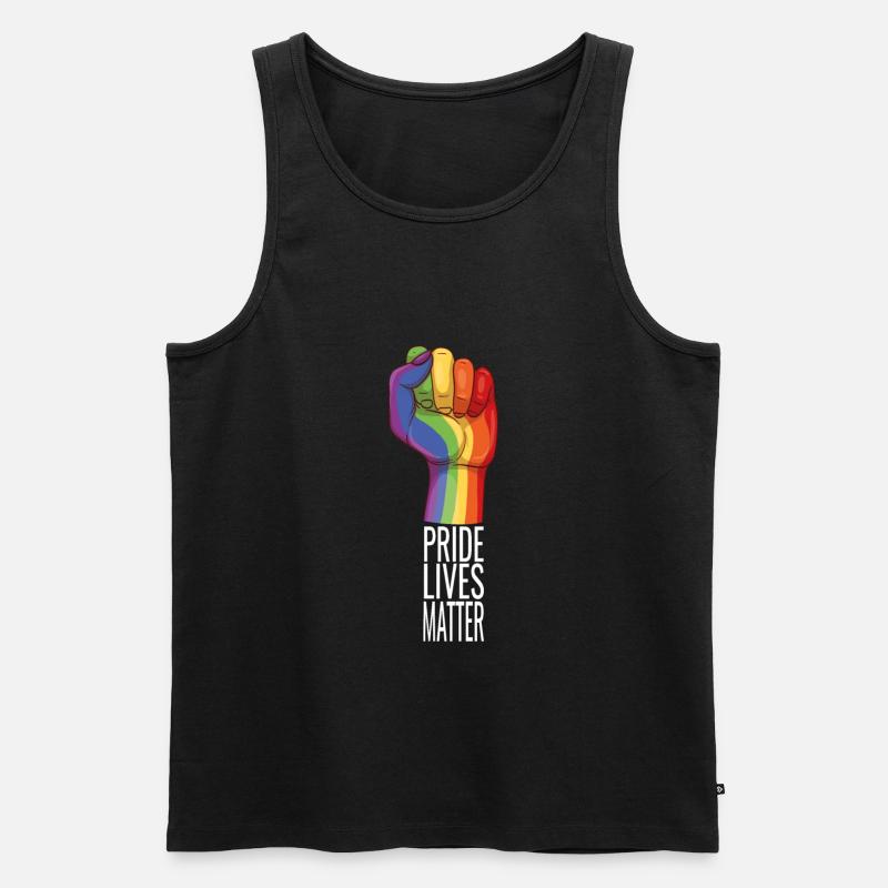 Pride Regenbogen - Männer Premium Bio Tank Top - Schwarz
