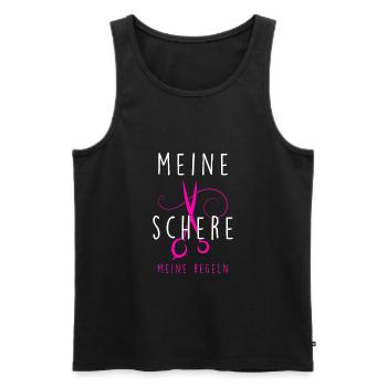 Meine Schere meine Regeln - Männer Premium Bio Tank Top - Schwarz - Vorne - Michal (187cm)