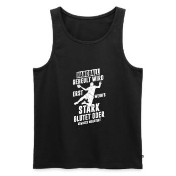 Handball Spruch - Männer Premium Bio Tank Top - Schwarz - Vorne - Michal (187cm)