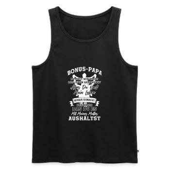 Bonus Papa Sprüche - Männer Premium Bio Tank Top - Schwarz - Vorne - Michal (187cm)