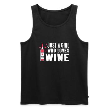 Just a girl who loves wine - Men's Premium Organic Tank Top - black - Front - Michal (187cm)