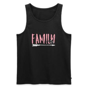 family - Men's Premium Organic Tank Top - black - Front - Michal (187cm)