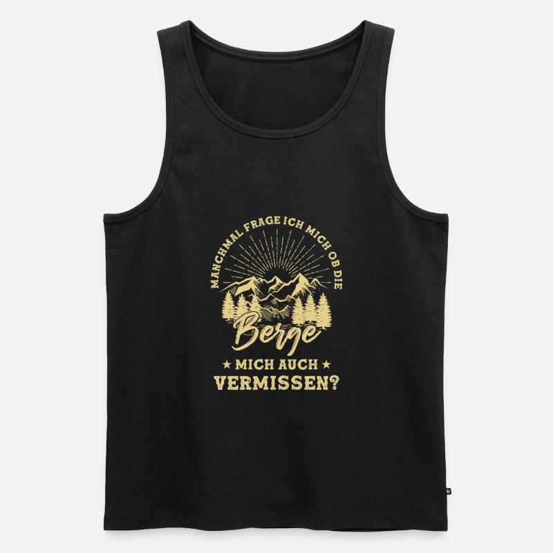 Berg Spruch - Männer Premium Bio Tank Top - Schwarz