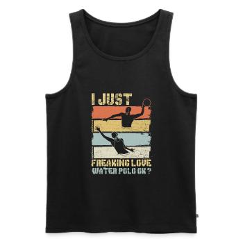 Water polo saying - Men's Premium Organic Tank Top - black - Front - Michal (187cm)