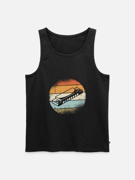 Harmonica motif - Men's Premium Organic Tank Top - black