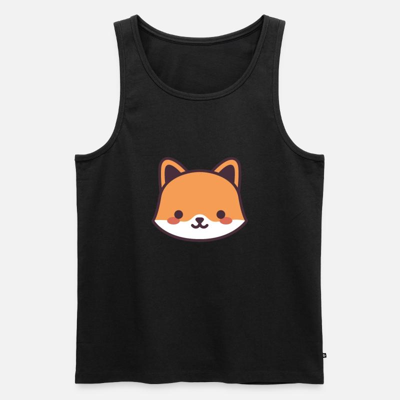 Fuchs Kawaii - Männer Premium Bio Tank Top - Schwarz