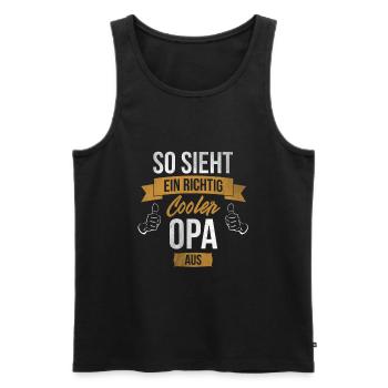 So sieht ein cooler Opa aus Richtig Cooler Opa Opi - Männer Premium Bio Tank Top - Schwarz - Vorne - AI Model Male 178 light (178cm)