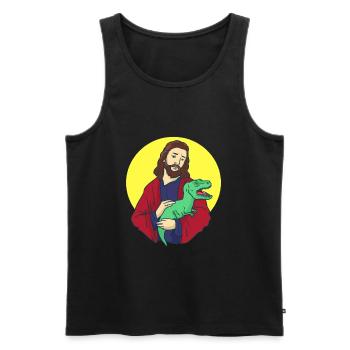 Jesus Christ - Men's Premium Organic Tank Top - black - Front - AI Model Male 178 light (178cm)