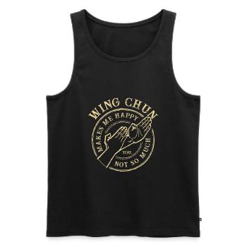 Wing Chun disant drôle - Débardeur bio Premium Homme - noir - Devant - Michal (187cm)