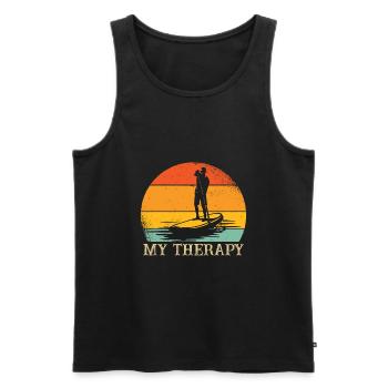 Stand Up Paddle Therapie SUP - Männer Premium Bio Tank Top - Schwarz - Vorne - Michal (187cm)