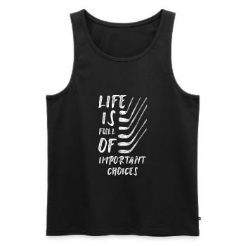 Golf Geschenk - Männer Premium Bio Tank Top - Schwarz - Vorne - Michal (187cm)