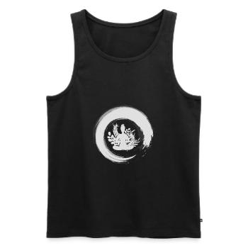 Zen Circle Buddhism - Men's Premium Organic Tank Top - black - Front - AI Model Male 178 light (178cm)
