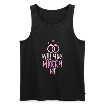 Willst du mich heiraten - Männer Premium Bio Tank Top - Schwarz - Vorne - AI Model Male 178 light (178cm)