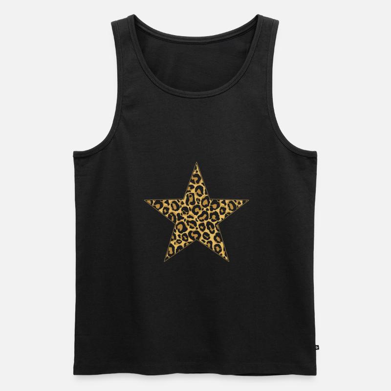Stern Leopard - Männer Premium Bio Tank Top - Schwarz