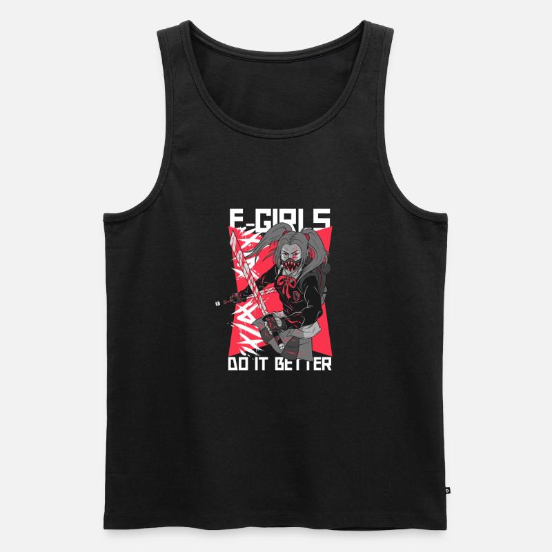 EGirl Spruch - Männer Premium Bio Tank Top - Schwarz