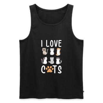 J'aime les chats j'aime les chats - Débardeur bio Premium Homme - noir - Devant - AI Model Male 178 light (178cm)