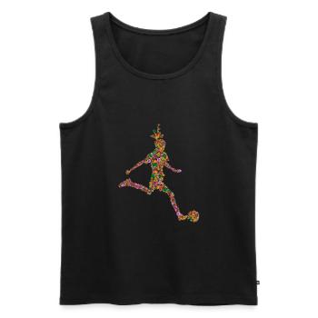 Flower Football - Men's Premium Organic Tank Top - black - Front - AI Model Male 178 light (178cm)