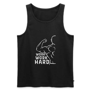 Training for blood circulation, so pump! - Men's Premium Organic Tank Top - black - Front - AI Model Male 178 light (178cm)