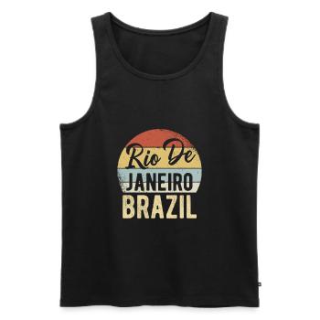 Rio Brazil - Men's Premium Organic Tank Top - black - Front - Michal (187cm)