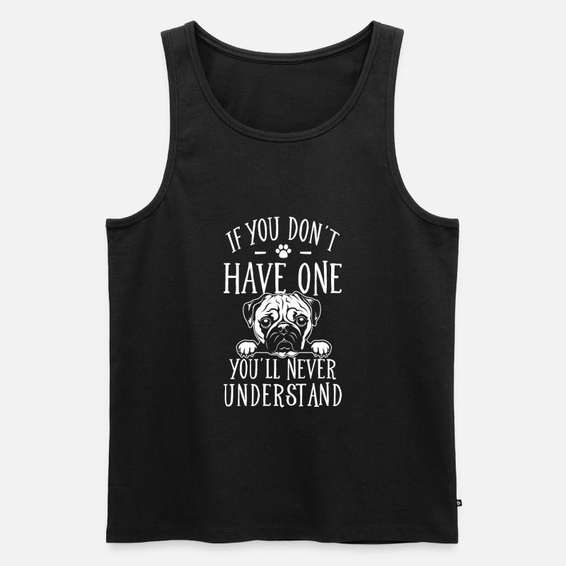 Mops Spruch lustig - Männer Premium Bio Tank Top - Schwarz