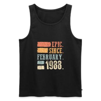 Geburstag Geboren Februar 1988 - Männer Premium Bio Tank Top - Schwarz - Vorne - Michal (187cm)