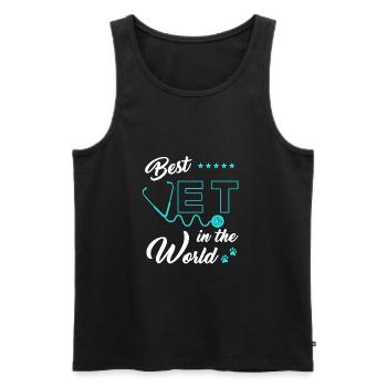 Veterinarian Gift Saying Best Veterinarian - Men's Premium Organic Tank Top - black - Front - Michal (187cm)
