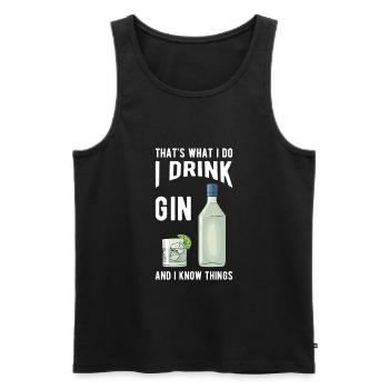 Gin disant cadeaux de gin - Débardeur bio Premium Homme - noir - Devant - Michal (187cm)