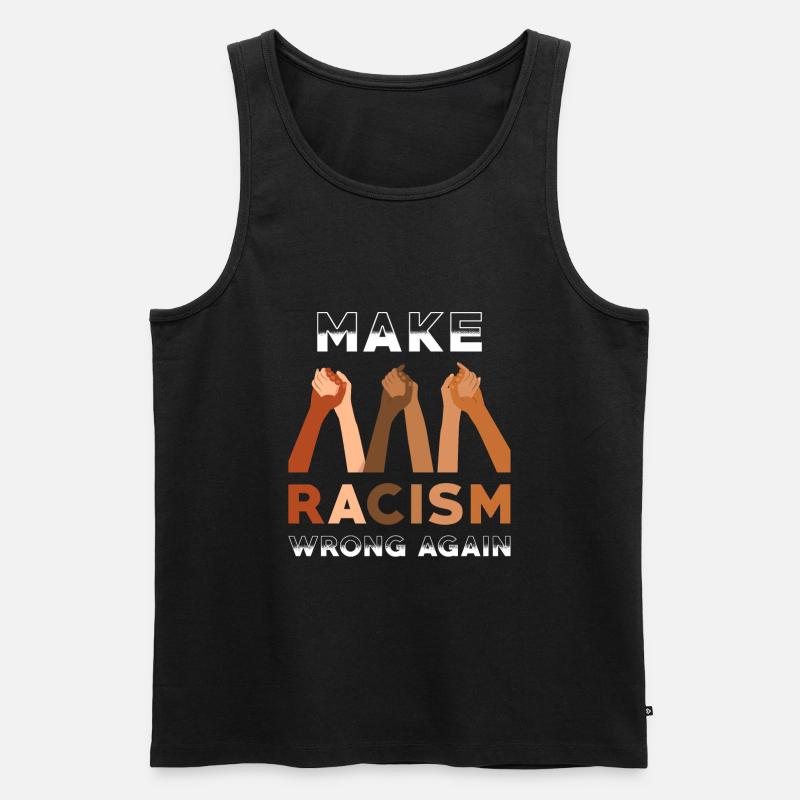 Make racism wrong again - Men's Premium Organic Tank Top - black
