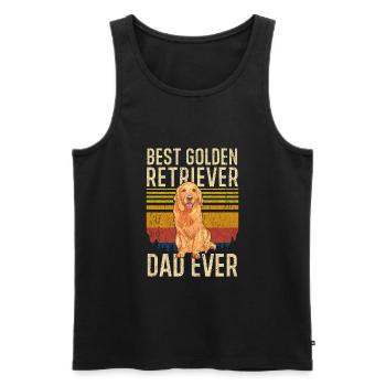 Retriever Dad Meilleur Golden Retriever Dad ever - Débardeur bio Premium Homme - noir - Devant - AI Model Male 178 light (178cm)