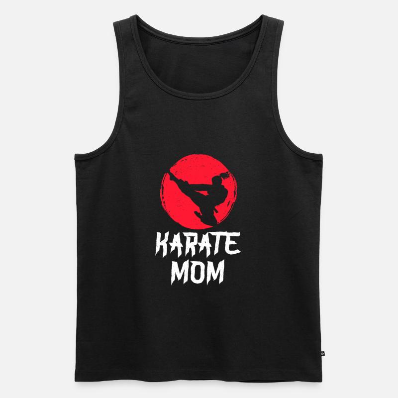 Karate Mom - Männer Premium Bio Tank Top - Schwarz