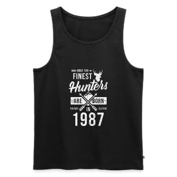 Jäger Cadeau Millésime 1987 - Débardeur bio Premium Homme - noir - Devant - Michal (187cm)