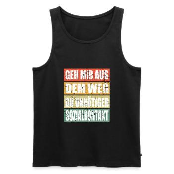 Unnötiger Sozial Kontakt - Männer Premium Bio Tank Top - Schwarz - Vorne - AI Model Male 178 light (178cm)