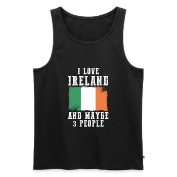 Ireland flag Irish Irish funny sayings - Men's Premium Organic Tank Top - black - Front - AI Model Male 178 light (178cm)